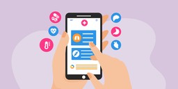 Illustration of a digital front door on a mobile phone.